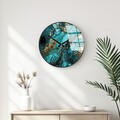 Ceas de perete decorativ din sticlă, Huhu333, Diametru: 40 cm (1 bucată), Multicolor
