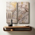 Pictură decorativă din sticlă securizată (2 bucăți), 2P3570Camtbl-005, Dimensiune: 35 x 70 cm (2 bucăți), Multicolor