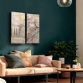 Pictură decorativă din sticlă securizată (2 bucăți), 2P3570Camtbl-005, Dimensiune: 35 x 70 cm (2 bucăți), Multicolor