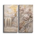 Pictură decorativă din sticlă securizată (2 bucăți), 2P3570Camtbl-005, Dimensiune: 35 x 70 cm (2 bucăți), Multicolor
