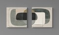 Tablou decorativ (2 Pieces), ASR_CNVS25, Lemn, Multicolor