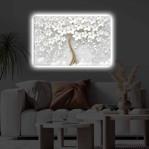Tablou decorativ cu lumina LED, 4570KTLGDACT, Dimensiune: 45 x 70 cm, Multicolor