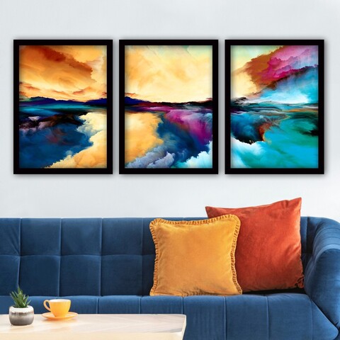Tablou decorativ (3 Pieces), 3SC33, Plastic, Multicolor