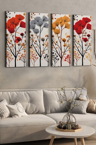 Tablou decorativ (4 Pieces), Ersycnvs4Asm2, 30 x 90 cm (4 bucăți), Multicolor