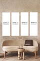 Tablou decorativ (4 Pieces), Ersycnvs4Asm2, 30 x 90 cm (4 bucăți), Multicolor