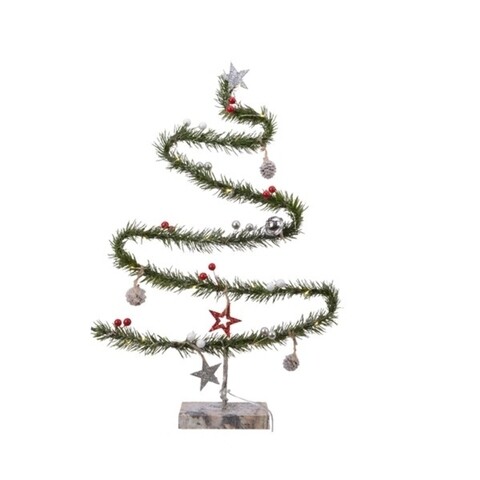 Decoratiune luminoasa Pine tree, Lumineo, 20 LED-uri, 8.5x36x56 cm, multicolor