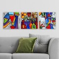 Tablou decorativ (3 Pieces), DRPRC02, Lemn (Grosime: 3 cm, Multicolor