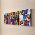 Tablou decorativ (3 Pieces), DRPRC02, Lemn (Grosime: 3 cm, Multicolor