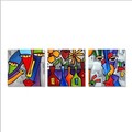 Tablou decorativ (3 Pieces), DRPRC02, Lemn (Grosime: 3 cm, Multicolor