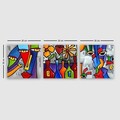 Tablou decorativ (3 Pieces), DRPRC02, Lemn (Grosime: 3 cm, Multicolor
