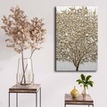 Tablou decorativ, 4570NISC-021, Lemn (Grosime: 22 mm, Aur/Alb
