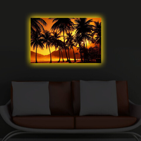 Tablou decorativ cu lumina LED, 4570DACT-36, Dimensiune: 45 x 70 cm, Multicolor
