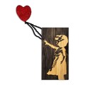 Decoratiune de perete, Banksy, Dimensiuni: 60 x 83 cm, Nuc / Maro / Roșu