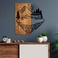 Decoratiune de perete, Camp Life, Dimensiuni: 54 x 57 cm, Nuc / Negru