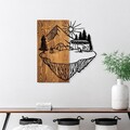Decoratiune de perete, Camp Life, Dimensiuni: 54 x 57 cm, Nuc / Negru