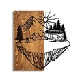 Decoratiune de perete, Camp Life, Dimensiuni: 54 x 57 cm, Nuc / Negru