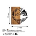 Decoratiune de perete, Camp Life, Dimensiuni: 54 x 57 cm, Nuc / Negru