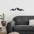 Decoratiune de perete, Mountain, Dimensiune: 54 x 14 cm, Negru