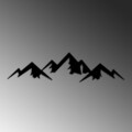 Decoratiune de perete, Mountain, Dimensiune: 54 x 14 cm, Negru