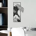 Decoratiune de perete, Waves 3, Dimensiuni: 34 x 62 cm, Negru