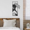 Decoratiune de perete, Waves 3, Dimensiuni: 34 x 62 cm, Negru