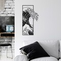 Decoratiune de perete, Waves 3, Dimensiuni: 34 x 62 cm, Negru