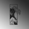 Decoratiune de perete, Waves 3, Dimensiuni: 34 x 62 cm, Negru