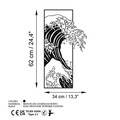 Decoratiune de perete, Waves 3, Dimensiuni: 34 x 62 cm, Negru