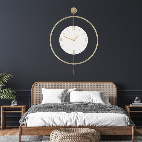 Ceas de perete, Mclock-00111, Lățime: 58 cm Înălțime: 80 cm Adâncime: 7 cm, Auriu