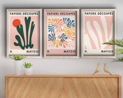 Tablou decorativ (3 Pieces), 3P3853NISCT-009, Înrămat: 100% LEMN (Grosime: 22 mm, Multicolor