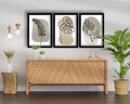 Tablou decorativ (3 Pieces), 3P3853NISCT-024, Înrămat: 100% LEMN (Grosime: 22 mm, Beige / White / Black