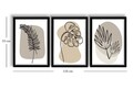 Tablou decorativ (3 Pieces), 3P3853NISCT-024, Înrămat: 100% LEMN (Grosime: 22 mm, Beige / White / Black
