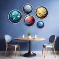 Tablou decorativ (5 Pieces), Iaht-27, Dimensiuni: 43,5 x 43,5 cm (1 bucată), Multicolor