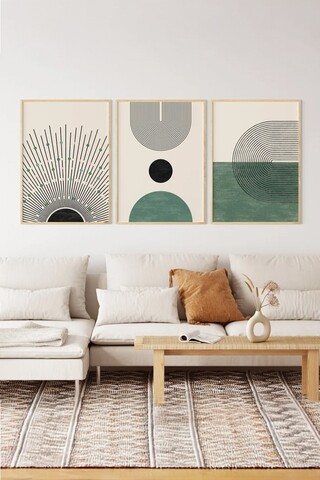Tablou decorativ (3 Pieces), 3Dartsohoset1, MDF, Multicolor