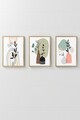Set 3 tablouri decorative, 3Dartsohoset124, MDF, Multicolor