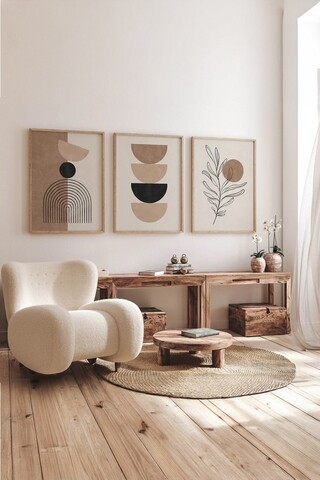 Tablou decorativ (3 Pieces), 3Dartsohoset49, MDF, Multicolor