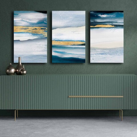 Tablou decorativ (3 Pieces), 3P4570GSC-001, Lemn, Multicolor