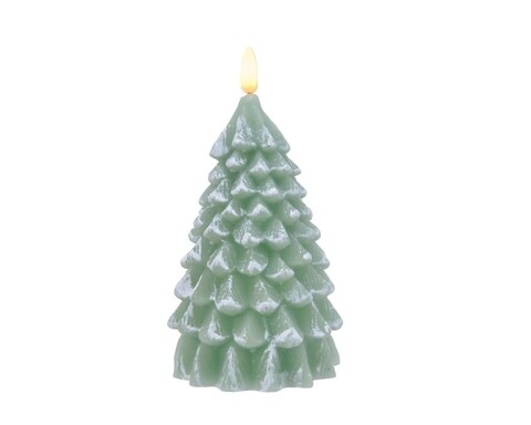 Lumanare cu LED Tree, Lumineo, 10x21 cm, verde