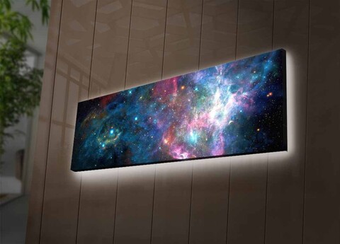 Tablou decorativ cu lumina LED, 3090NASA-005, 30 x 90 cm, Multicolor