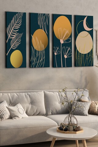 Tablou decorativ (4 Pieces), Ersycnvs4Asm5, 30 x 90 cm (4 bucăți), Multicolor