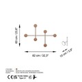 Cuier de perete, Dama-C, Grosime: 10 mm, Cupru