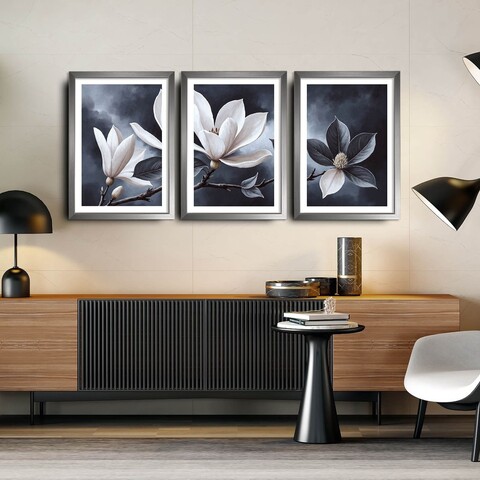 Tablou decorativ (3 Pieces), 3Pantct-024, Lemn (Grosime: 1,9 cm, Multicolor