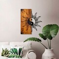 Decoratiune de perete, Yin Yang, Lățime: 50 cm Înălțime: 58 cm Adâncime: 3 cm, Nuc / Negru