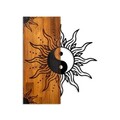 Decoratiune de perete, Yin Yang, Lățime: 50 cm Înălțime: 58 cm Adâncime: 3 cm, Nuc / Negru