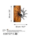 Decoratiune de perete, Yin Yang, Lățime: 50 cm Înălțime: 58 cm Adâncime: 3 cm, Nuc / Negru