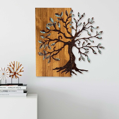 Decoratiune de perete, Agac 5, Dimensiune: 58 x 58 cm, Nuc / Maro