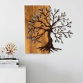 Decoratiune de perete, Agac 5, Dimensiune: 58 x 58 cm, Nuc / Maro