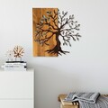 Decoratiune de perete, Agac 5, Dimensiune: 58 x 58 cm, Nuc / Maro