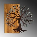 Decoratiune de perete, Agac 5, Dimensiune: 58 x 58 cm, Nuc / Maro