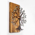 Decoratiune de perete, Agac 5, Dimensiune: 58 x 58 cm, Nuc / Maro